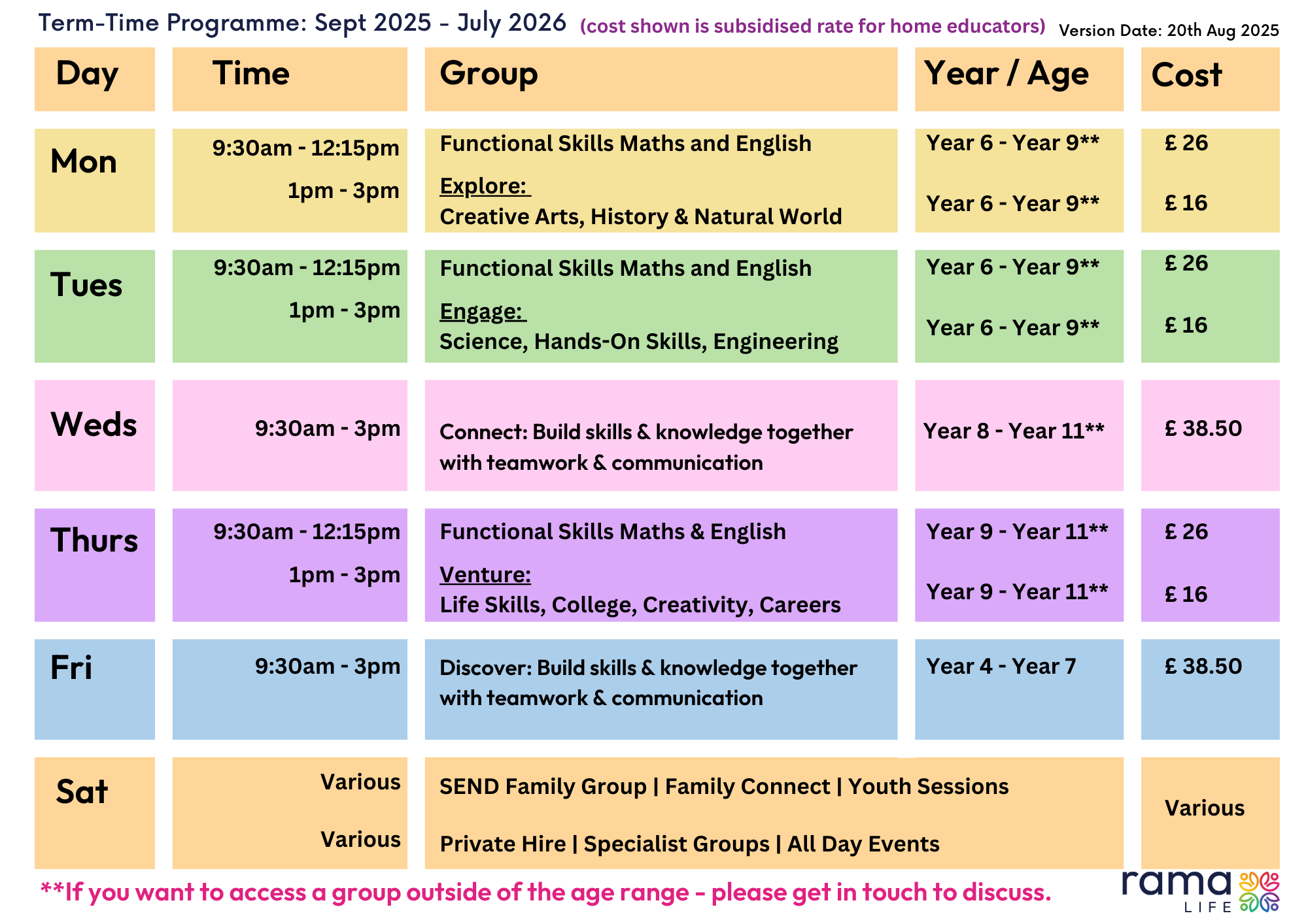 Home Ed Groups Rama Life 2025 / 26 English maths Art History and Science Home Ed Groups Rama Life 2025 / 26 English maths Art History and Science