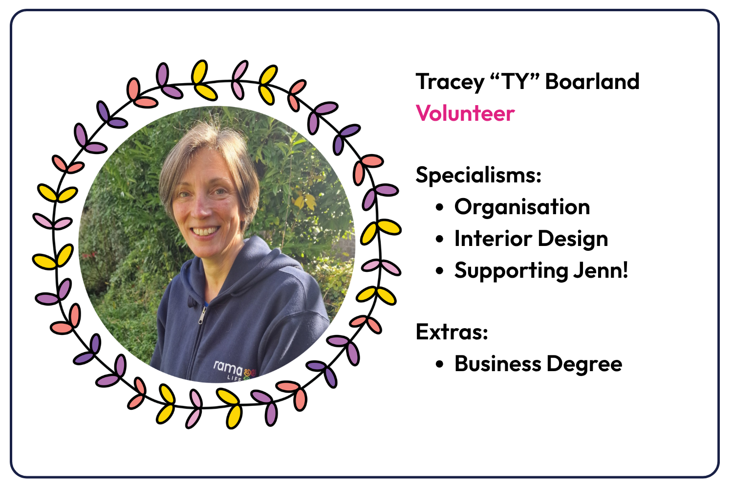 Tracey Boarland Rama Life Volunteer